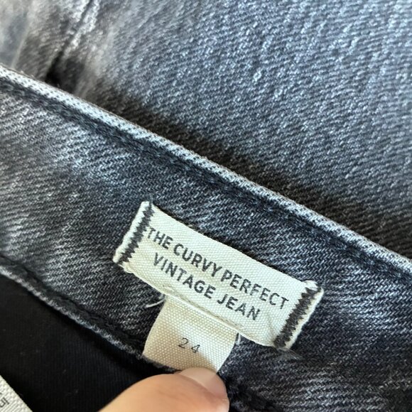 Madewell Black-Gray Curvy Perfect Vintage Jeans - Size 24 - Picture 8 of 8